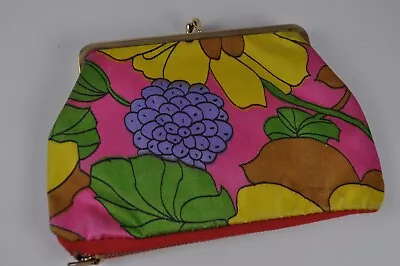 Vintage Coin Purse/Cosmetic Bag Floral 1970’s Unbranded  • $12