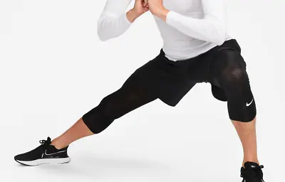 NWT Nike Pro Men's Dri-FIT 3/4-Length Fitness Tights Black Compression Pocket • $32.99