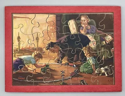 Vintage Hy Hintermeister  The Train Set  Jigsaw Puzzle - 24 Wooden Pieces • $7.28