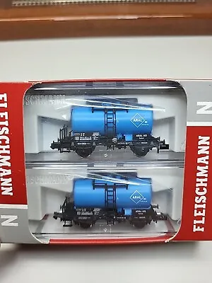 Fleischmann 841402 N Deutsche Bahn  ARAL  Tank Cars #7050911/7050907 NIB NEW  • $49.99