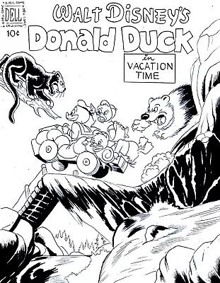 Donald Duck Vacation Time Inspired Cover Original Comic Art On Card Stock • $49.99