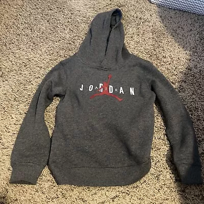 Air Jordan Hoodie Boy's L LG 7 Jump Man Logo Pullover Charcoal Heather NEW • $25