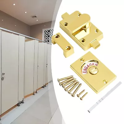 Bathroom Indicator Bolt Vacant Engaged Privacy WC Toilet Door Lock Satin Brass • $20.23