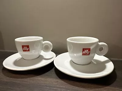 Illy Espresso 50ml Cups And Saucers X 2 • £12.99