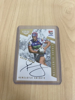 $51 • Buy 2022 Elite Kalyn Ponga League Sensation White Signature NRL Card LS08 # 42/60