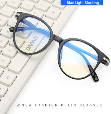 £7.99 • Buy Men Women Round Anti-Blue Light Reading Glasses Resin Computer Anti-Radiation H