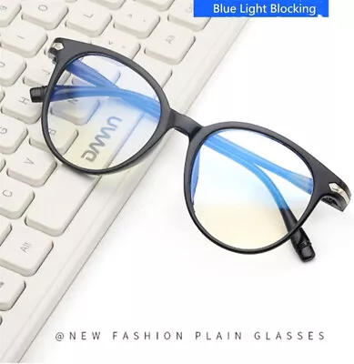 £7.99 • Buy Men Women Round Anti-Blue Light Reading Glasses Resin Computer Anti-Radiation H