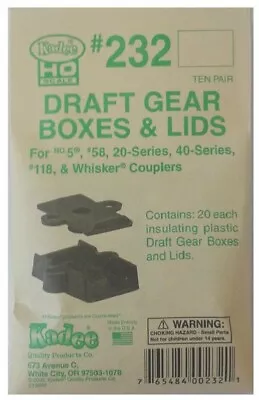 Kadee HO Scale # 232 ~ Plastic Draft Gear Boxes (10 Pair ) For No.5 / 20 Series • $4.25