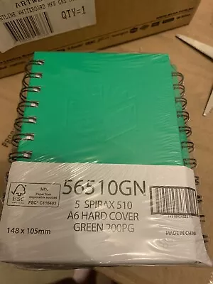 5 X Spirax 510 A6 Hard Cover Green 200 Page Notebook • $9.99