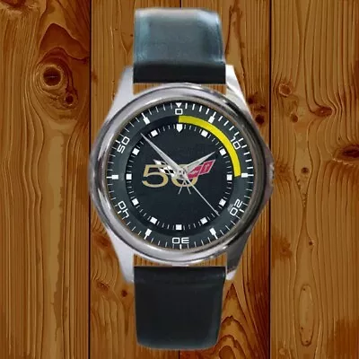 Classic Chevrolet Corvette 50th Anniversary Edition Convertible Logo Round Watch • $18