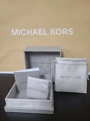 Michael Kors Jewelry Gift Case Box With Velvet Pouch Cleaning Cloth Care Booklet • $9.99