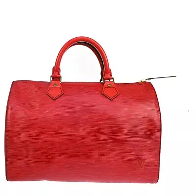 LOUIS VUITTON LV Logo Speedy 30 Travel Hand Bag Epi Leather Red M43007 76RC893 • $439.20