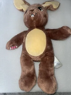 Build A Bear 17  Brown Bunny Rabbit Buck Teeth Brown Eyes Floppy Ears Plush Toy • £10