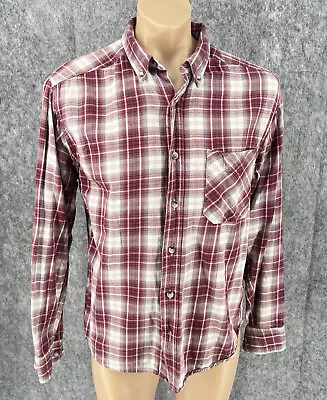 Woolrich Men Long Sleeve Button Slim Fit Fashionable Checks Shirt Red Plaid M • $27.95