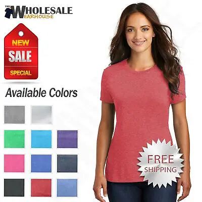 District Women's Perfect Triblend Crew Neck T-Shirt M-DM130L • $10.48