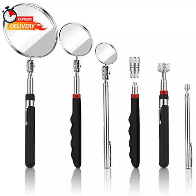 4 Pack Telescoping Magnetic Tool Inspection Mirror Stick For Mechanic • $28.49