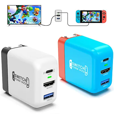 Charging Docks For Nintendo Switch/iPad/MacBook/Phone 4K HDMI TV Adapter Charger • $31.43