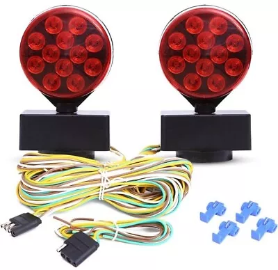 12V LED Magnetic Towing Trailer Light Kit 24 LEDS Multi-Function DOT For Boat US • $25