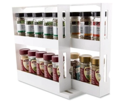 $12.18 • Buy Slide Cabinet Organiser Rack Storage Pantry Kitchen Shelf Spice Jars Can Holder