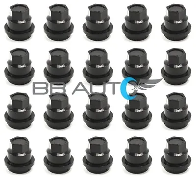 Set Of 20 New Black Lug Nut Covers Caps Chevrolet S10 Blazer Gmc Jimmy Sonoma • $36.95