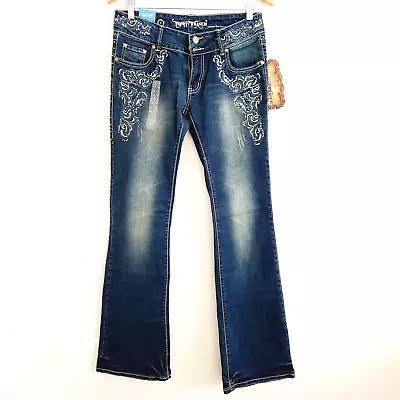 NWT Montana West Trinity Ranch Boot Cut Jeans Cowgirl 31 X 35 Size 9 Low Rise • $64.99