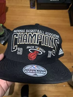 Adidas Miami Heat 2013 Back To Back NBA Champions Official Locker Room Hat Cap • $29.95