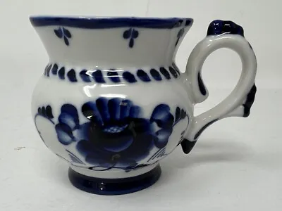 Vintage GZHEL BLUE & WHITE PORCELAIN Tea Cup Russian Russia • $20