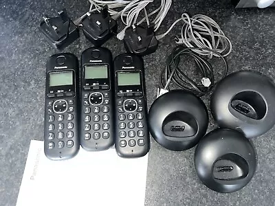 Triple Panasonic KX-TGB210E Digital Cordless House Phones PAT Tested 20th March • £15.99