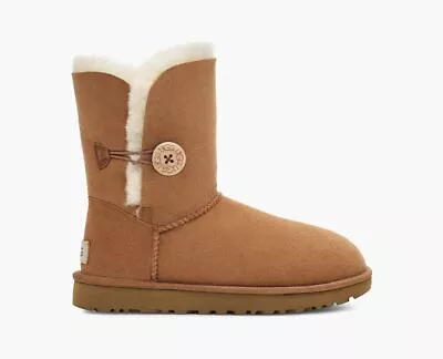 UGG Bailey Button Women Boot Chestnut Sheepskin 100% Authentic Sz 5 Or 6 NEW • $89.99