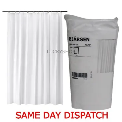 White Bjarsen  Modern Design Shower Bathroom Curtain  180x200cm • £7.50