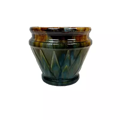 Beautiful Antique McCoy Blended Majolica Small 7” Glazed Art Pottery Jardiniere • $125