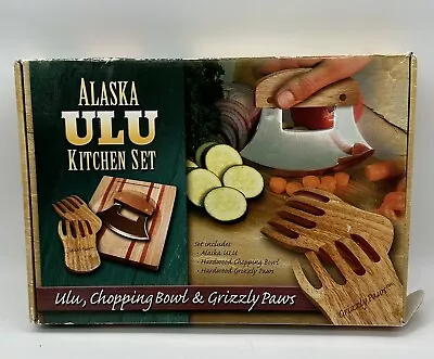 The ULU Kitchen 8  Chopping Bowl & 6  Knife - Alaska Grizzly Paws Eskimo Cutter • $26.99