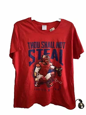 Yadier Molina St. Louis Cardinals Thou Shall Not Steal Ladies XXL T-Shirt Red • $13.88