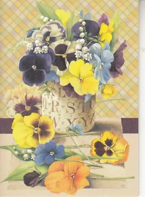 New Small Double Birthday Card By Marjolein Bastin Flowers • $2.50