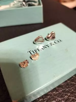 Tiffany & Co. Heart Earrings Elsa Peretti Full Heart Curved No Box • $122.20