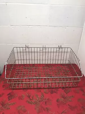 Vintage Large Wire Basket Large Industrial Metal Basket With Hooks  • $33