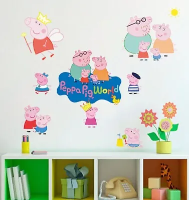 £7.19 • Buy Angel Peppa Pig Wall Stickers Kids Boys Girls Bedroom Nursery Decor Mural Decal