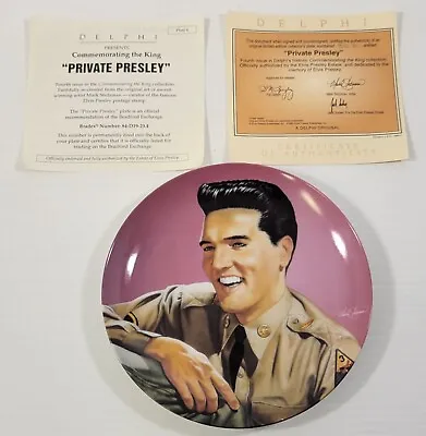 *R24) Elvis Presley - Private Presley - 1993 Delphi Decorative Plate Bradex • $14.99