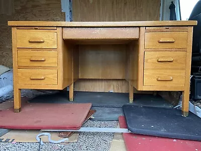 Vintage Solid Oak Teachers Desk • $1000