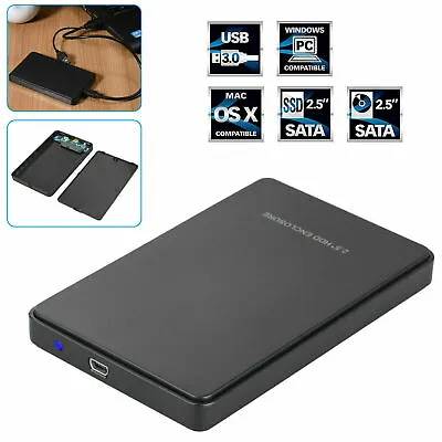 USB 3.0 2TB SATA SSD External Hard Drive Portable Desktop Mobile Hard Disk Case • $9.60