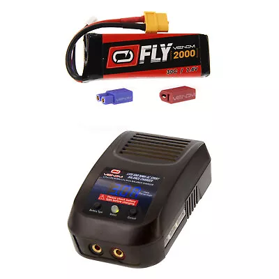 Venom Fly 30C 2S 2000mAh 7.4V LiPo Battery And Sport Charger Combo • $62.48