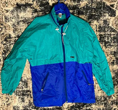 Vintage K WAY Jacket Colourblock Bag Packable Men's Windbreaker Size Large • $35