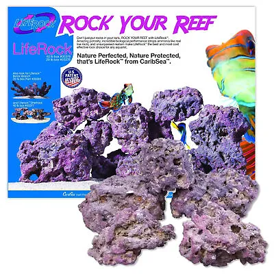 Caribsea Life Rock Box Real Reef Aquarium Marine Purple Live Rock Fish Tank • £189.99
