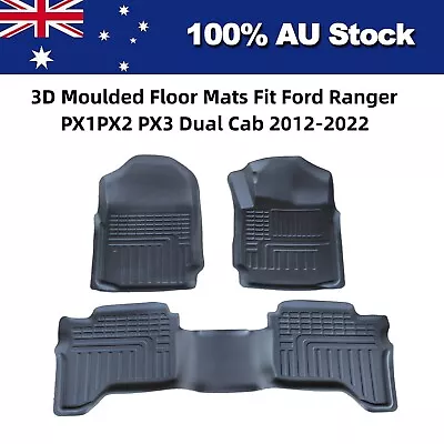 3D TPE Moulded Floor Mats Liner Fit Ford Ranger PX1 PX2 PX3 Dual Cab 2012-2022 • $99