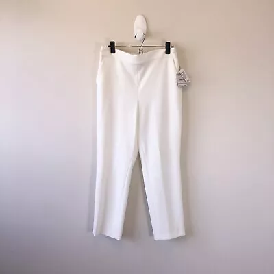 Kasper Pull On Dress Pants White Vanilla Ice Elastic Waist Women’s Size 6 NWT’s • $34.99