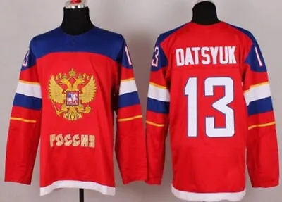Retro Pavel Datsyuk #13 Team Russia Hockey Jerseys Custom Any Names All Sewn • $55