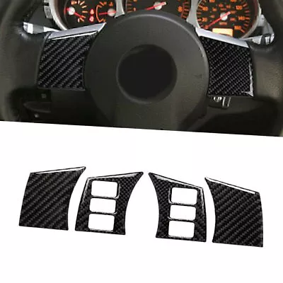 4Pcs Carbon Fiber Interior Steering Wheel Panel Cover For Nissan 350Z 2006-2009 • $26.62