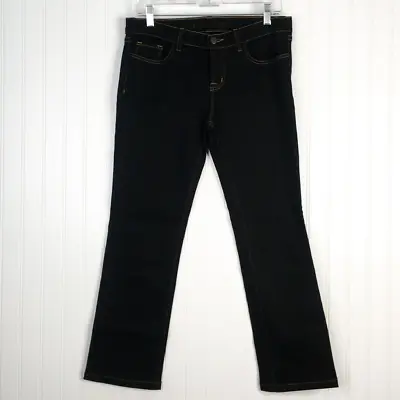 J Brand Womens Straight Cigarette Leg Jeans Black Stretch Contrast Stitching • $34.99
