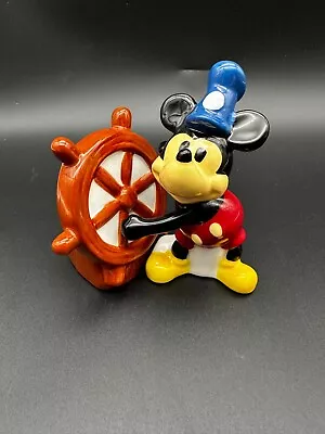 Mickey Mouse As Steamboat Willie Ceramic Salt And Pepper Shakers Set • $20