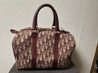 Dior Vintage Mini Boston Bag Trotter Canvas Leather Ladies Handbag Used JPN • $343.80